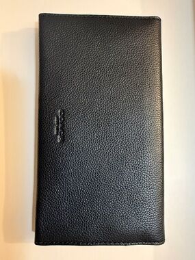 Coach Black Pebbled Leather Continental Wallet
